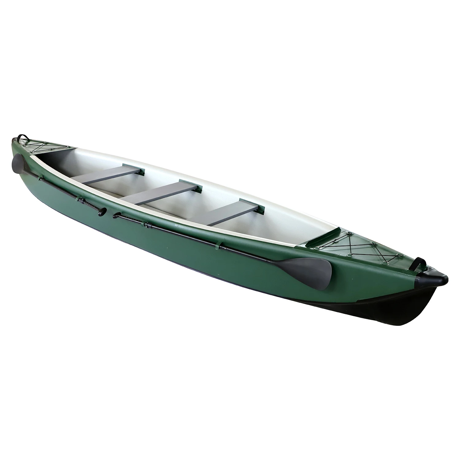 

Wholesale Customized Inflatable Fishing Canoe Drop Stitch Rowing Boat Factory Price 4.88m 3 Seater Fishing Canoe Kayak