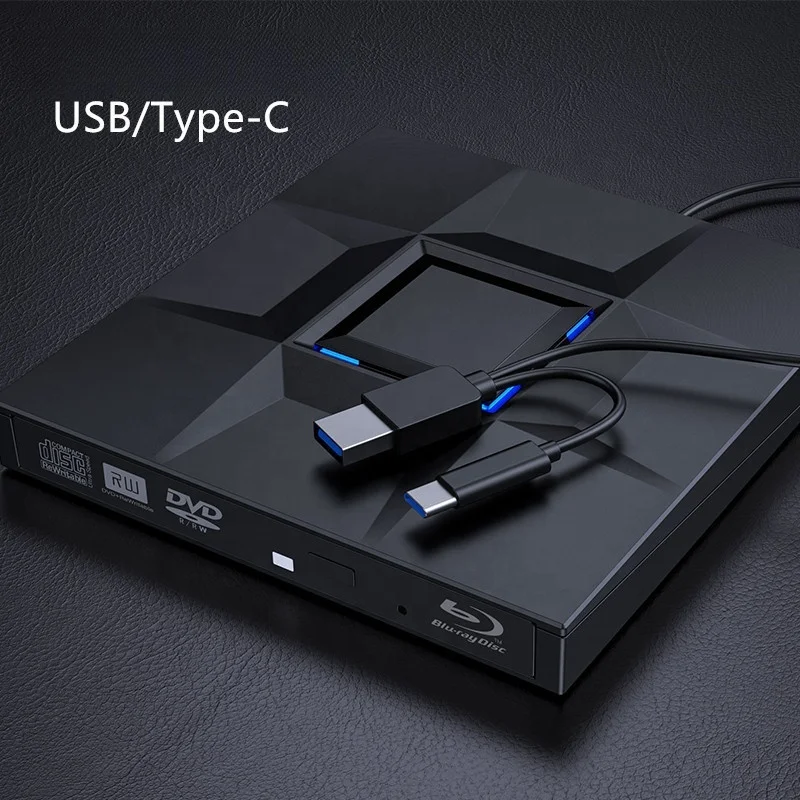 Usb externo bluray player portátil unidade óptica jogar filme externo blu-ray cd/dvd drive gravador para portátil para mac