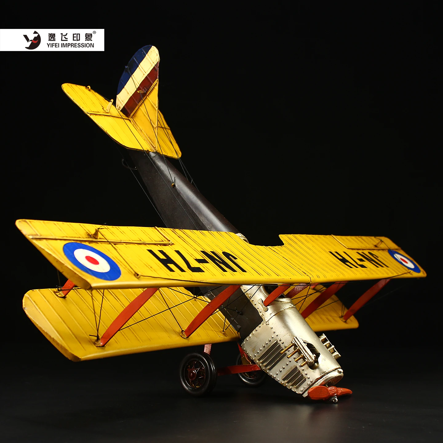 Retro Iron Large-Sized Biplane Model Ornament Industrial Style American Nostalgic Home Bar Café Hanging Decoration