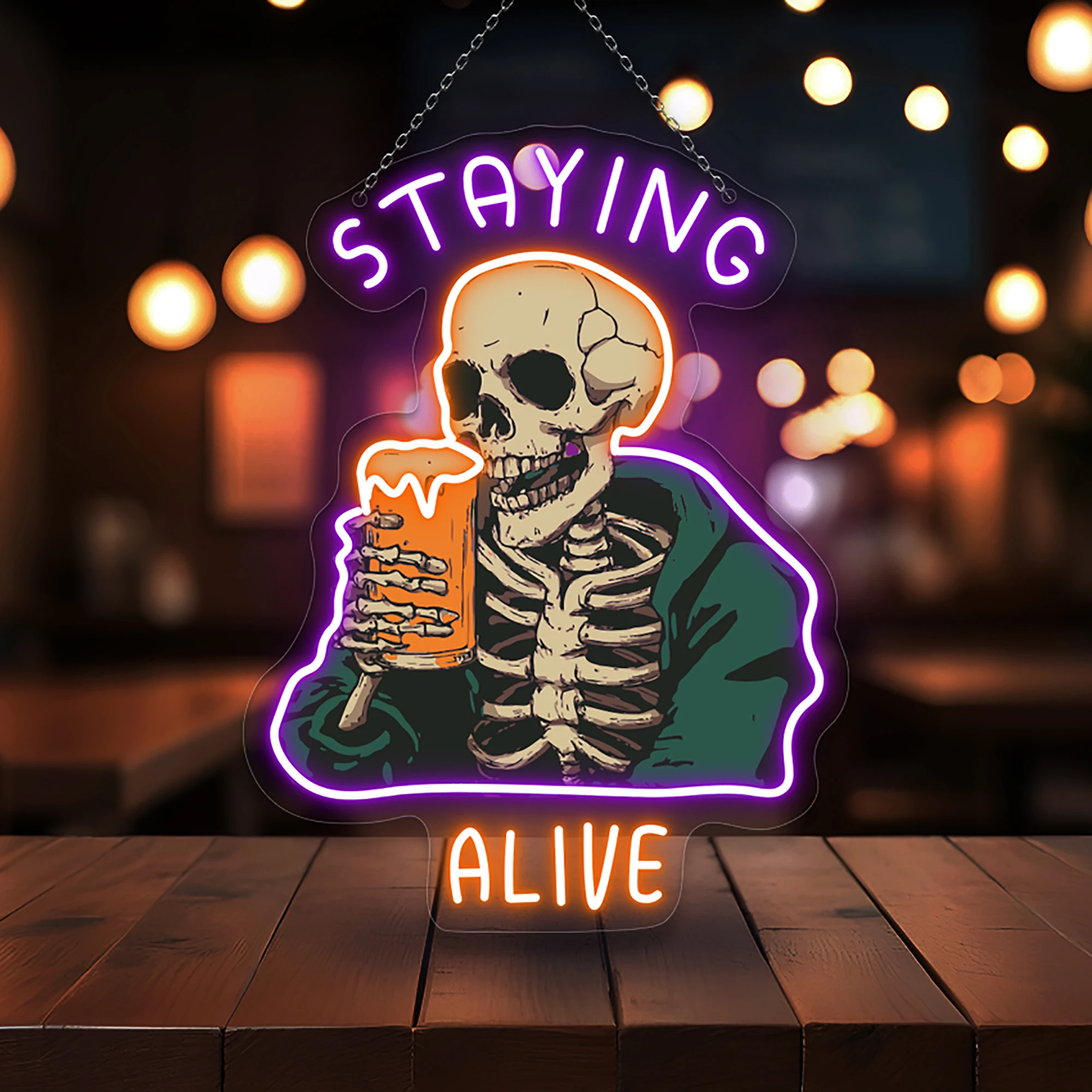 1PC Skeleton UV ป้ายนีออน,LED Neon Sign,ตกแต่งวาเลนไทน์,ตกแต่งปีใหม่