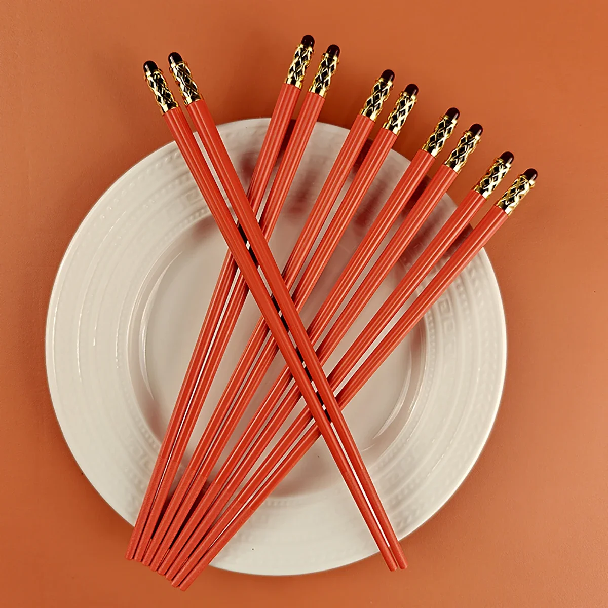 5Pairs Anti Slip Sushi Chopstick Chopsticks Durable Alloy Ch