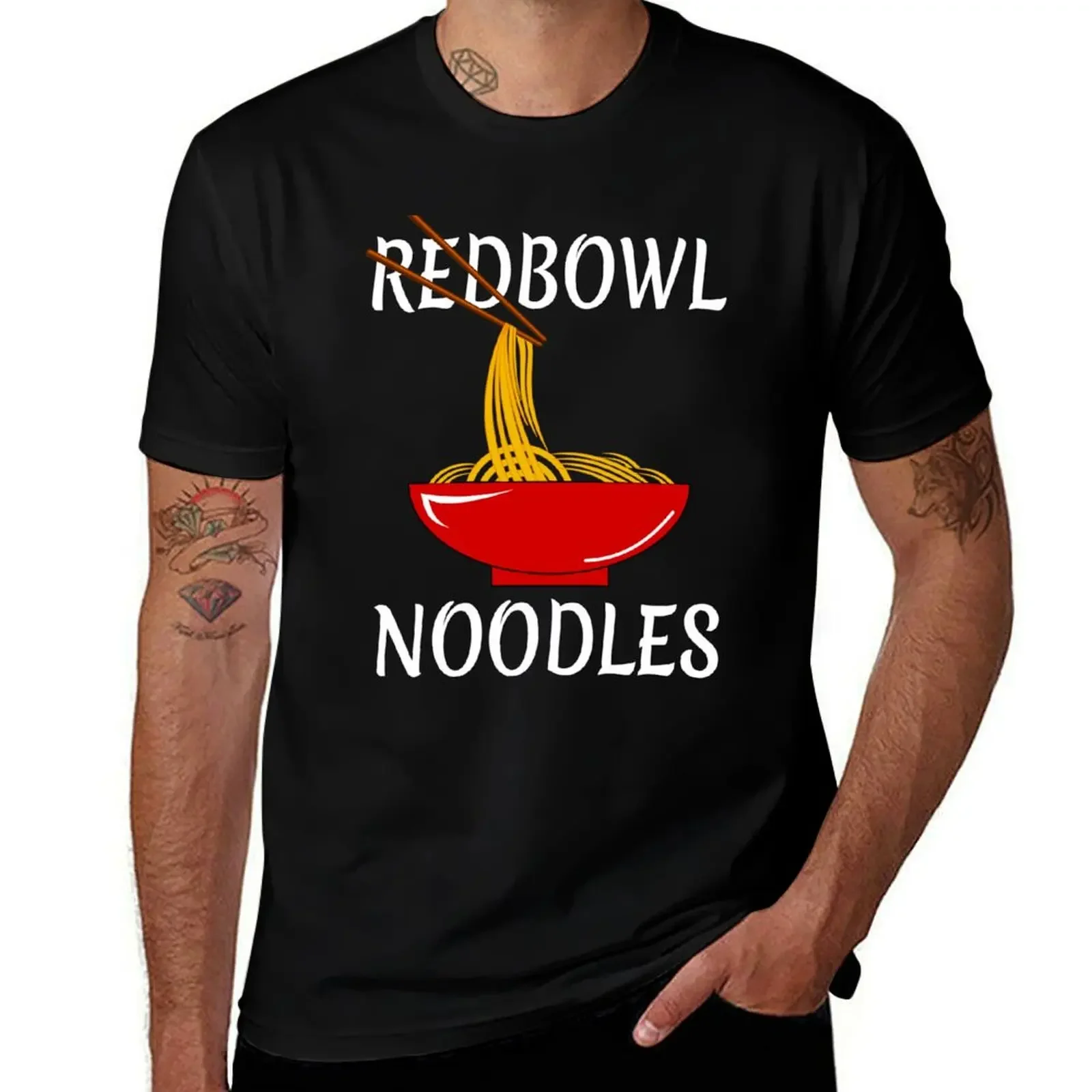 Red Bowl Noodles Design, Funny RedBowl Chopsticks Ramen Kawaii Gift T-Shirt football t shirt Clothing tee shirts for men