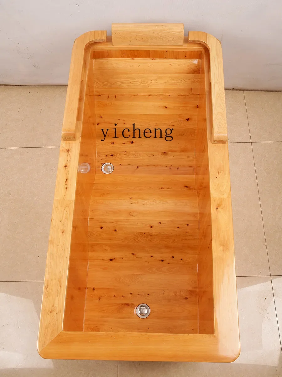 XL Solid Wood Bath Bucket Wooden Bath Commercial Bath Bucket Adult Curved Bottom