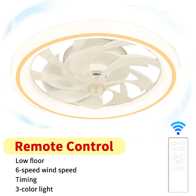 LED Ultra-thin Ceiling Light with Fan, Remote Control, Indoor Lighting, Suitable for Living Room, Bedroom, Bedroom Fan Lights