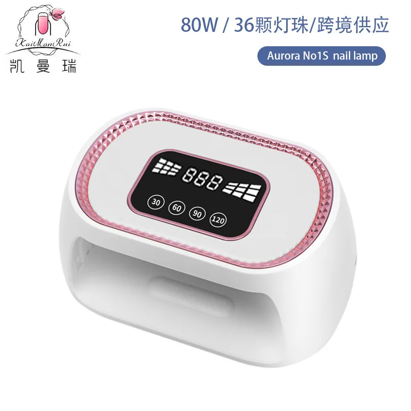 クロスボーダーネイルランプ 80W ネイルジェル硬化ライト 光線療法ランプ インテリジェント誘導ネイルベーキングランプ ネイルサロン用