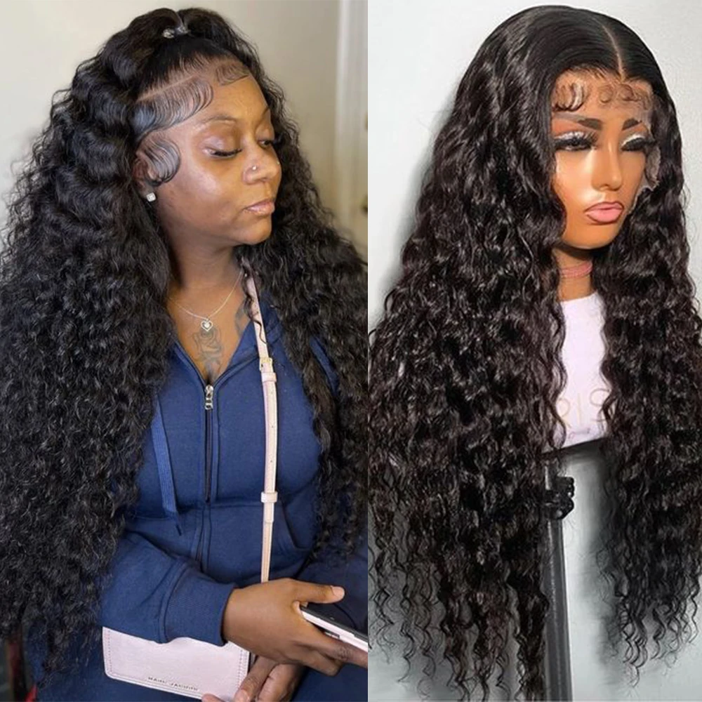 Deep Wave Frontal Wig Lace Wig Human Hair Easy To Wear Curly Lace Front Human Hair Wig Deep Wave Wig Human Haïr Lace Wigs