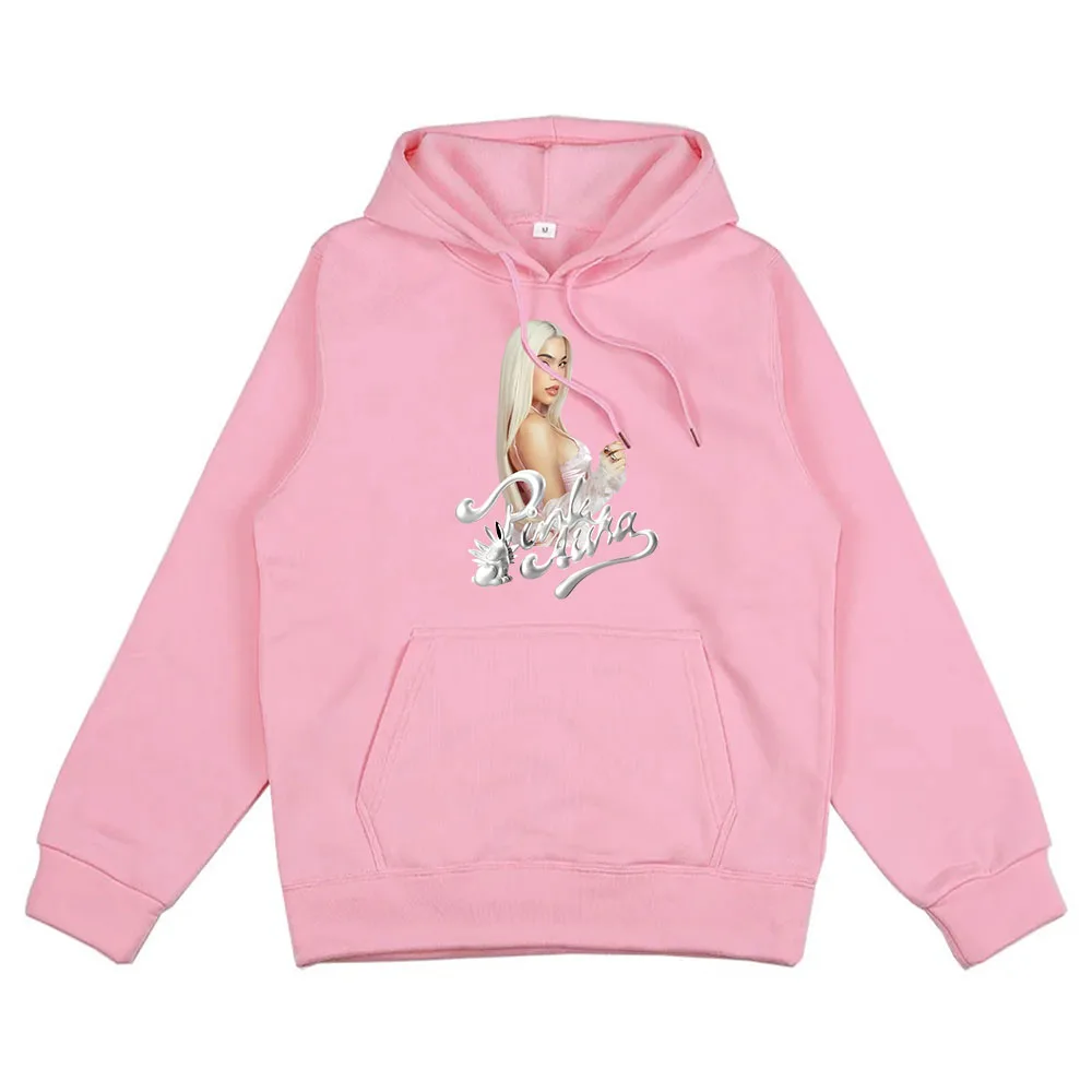 Singer Kenia Os Pink Aura Tour 2024 Hoodies Sudaderas Long Sleeve Hooded Pullovers Streetwear Casual Winter Graphic Clothes Men