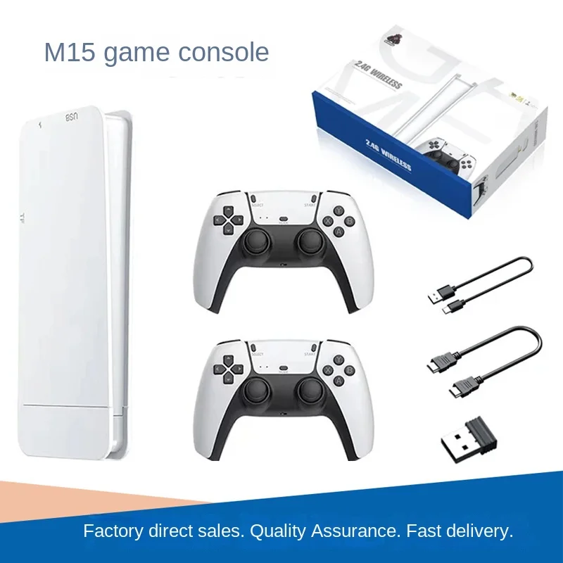 

Retro Video Game Console 2.4G Wireless Console Stick 4k 30000 Game M15PS1 128G Portable Dendy Game Console for GBA/FC/PS1