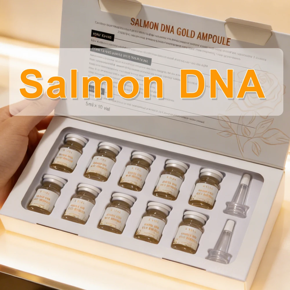 

Набор из 10 ампул по 5 мл с ДНК лосося и золотом для лица: сыворотка-бустер для осветления, отбеливания, увлажнения и омоложения кожи