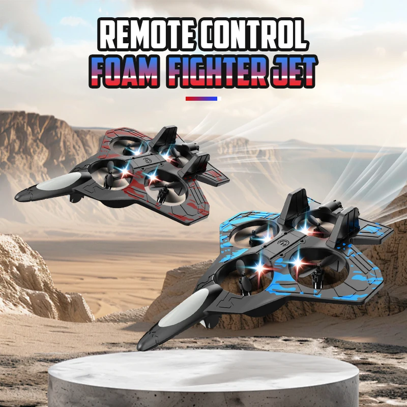 Zweefvliegtuig Vliegende helikopter RC Hobby Straalvliegtuig 2.4G Stunt Afstandsbediening Schuimvechter Vliegtuig Speelgoed met licht RC Schuimgevechtsvliegtuig