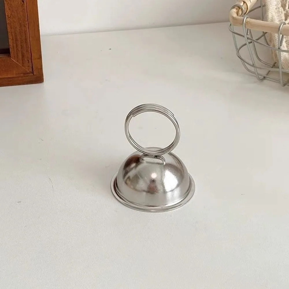 

3pcs Silver Stainless Steel Card Holder Multifunction Minimalism Design Table Card Stand Stable Base Metal Memo Clips