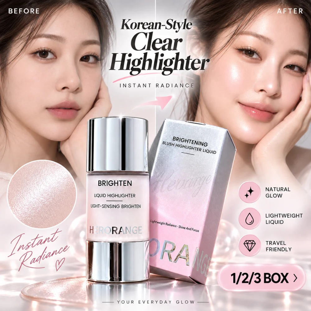 Herorange Liquid Blush Highlighter Dewy Shimmer Cheek Tint Smooth Blend Natural Brightening Korean Face Makeup Cosmetic