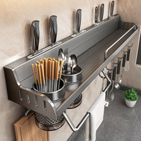 Kitchen rack Stainless steel multi-functional household wall-mounted seasoning chopsticks knife holder supplies Daquan