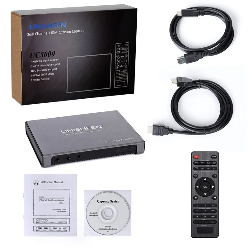 UC5000 مؤتمر بث البث المباشر OBS VMix Wirecast Xsplit 144FPS 1080p التقاط الفيديو صندوق كرتون لعبة المنتزع