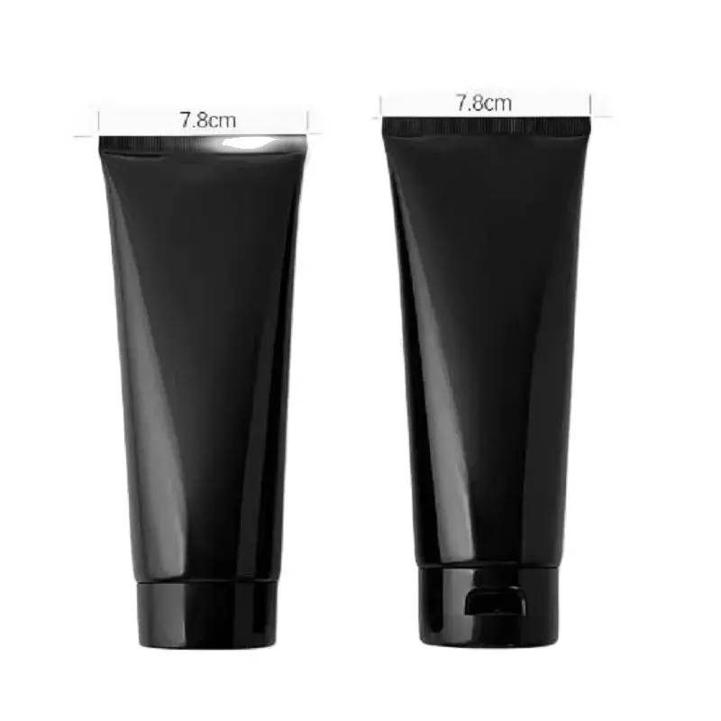 25pcs Black Matte Empty Plastic Squeeze Soft Tube Cosmetics Packaging Containers Facial Cleanser Body Scrub 120g~200g