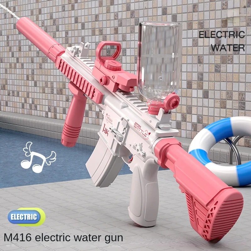 Children Summer Fully Automatic Electric Water Gun Toys Rechargeable Long-Range Continuous Firing Space Party Game Splashing Toy