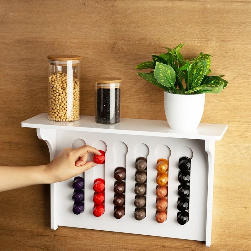 Coffee Capsule Holder Acrylic Bamboo Coffee Capsule Storage Display Rack Cafe Decoration Ornament