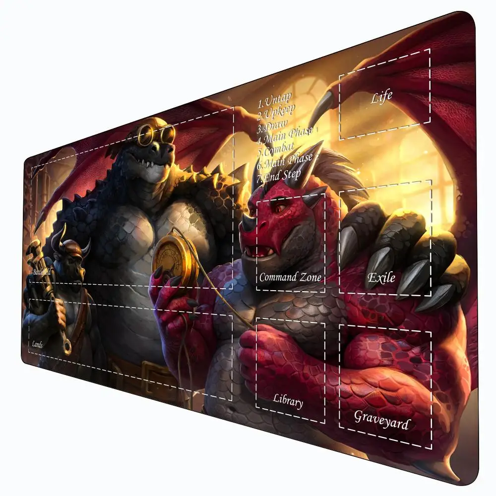

Magic Playmat card gaming mat with zone Animal warrior theme mtg playmat 35X60cm Desk Mat gathering game mat magic card rug