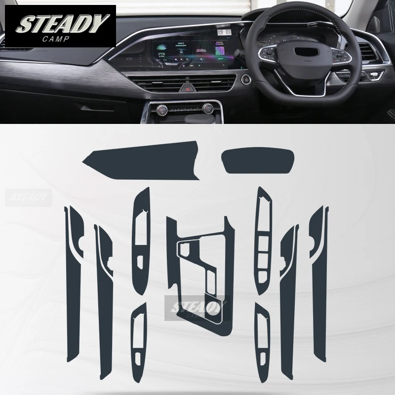 For Geely Tugella PHEV FY11 2019-2021 Car Interior Center Console Transparent TPU Protective Film Anti-scratc Repair Accessories