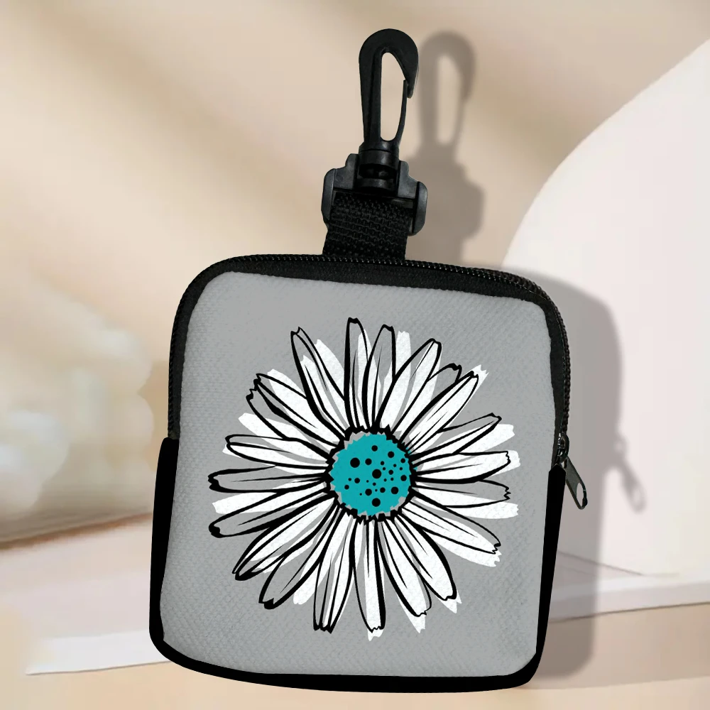 

Turquoise Floral Women Coin Purse Card Key Mini Purses Pouch Small Zipper Coin Purse Card Holder Wallet Bag 4.30