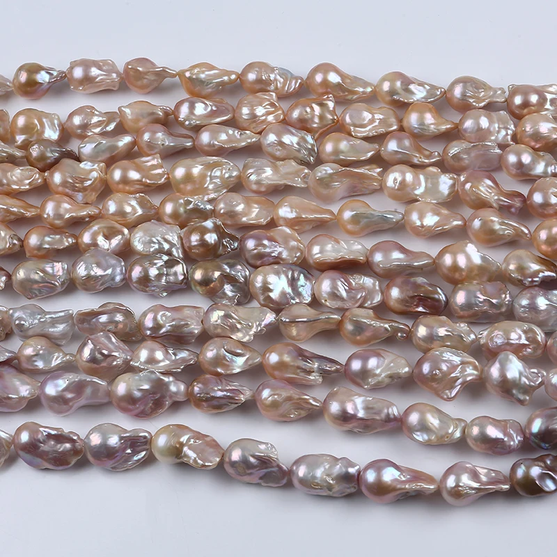 

18-23mm Natural Pink Purple Loose Beads Huge Baroque Freshwater Pearl Strand