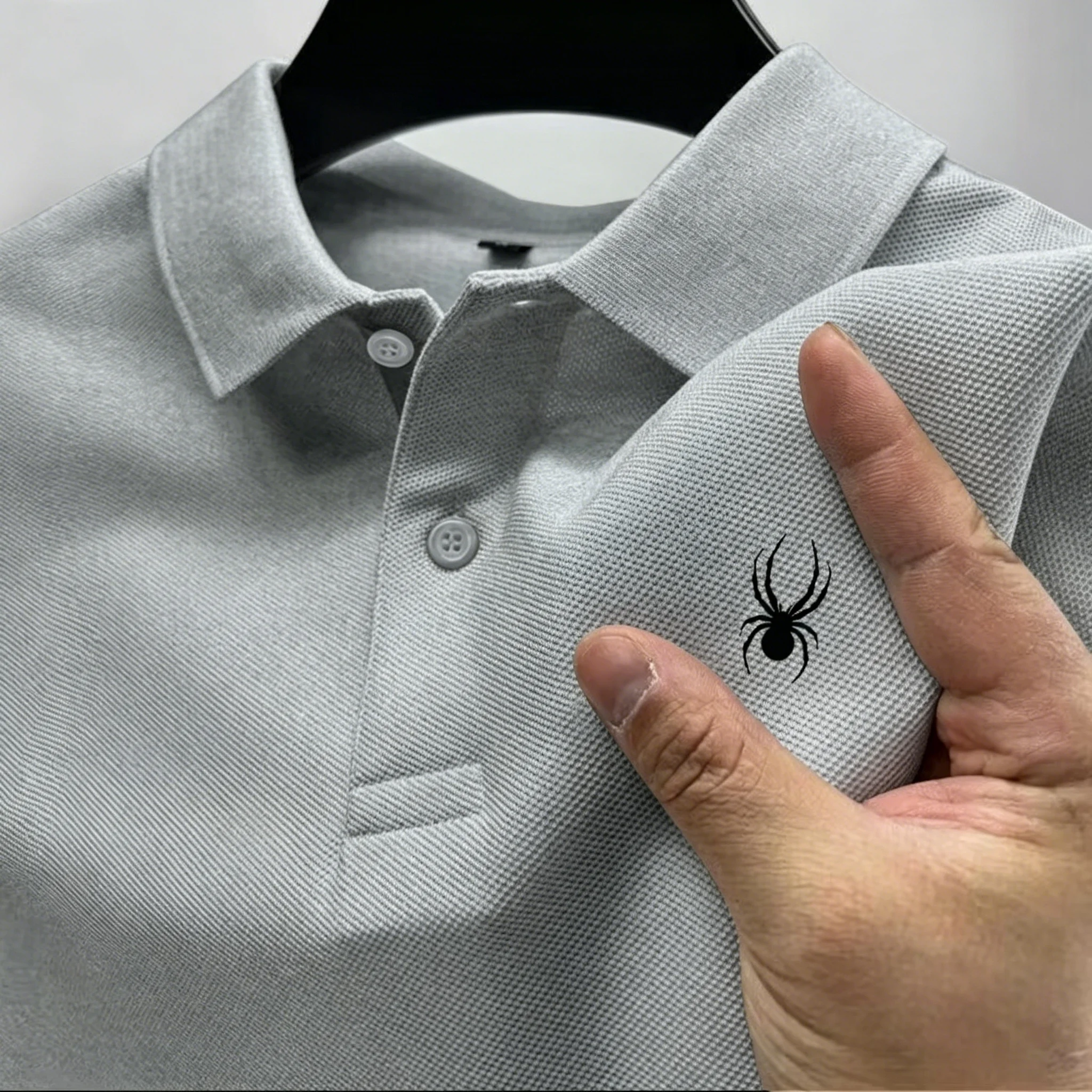 Men Polo Shirt Chest Spider Em - Mens Fashion Urban review and price