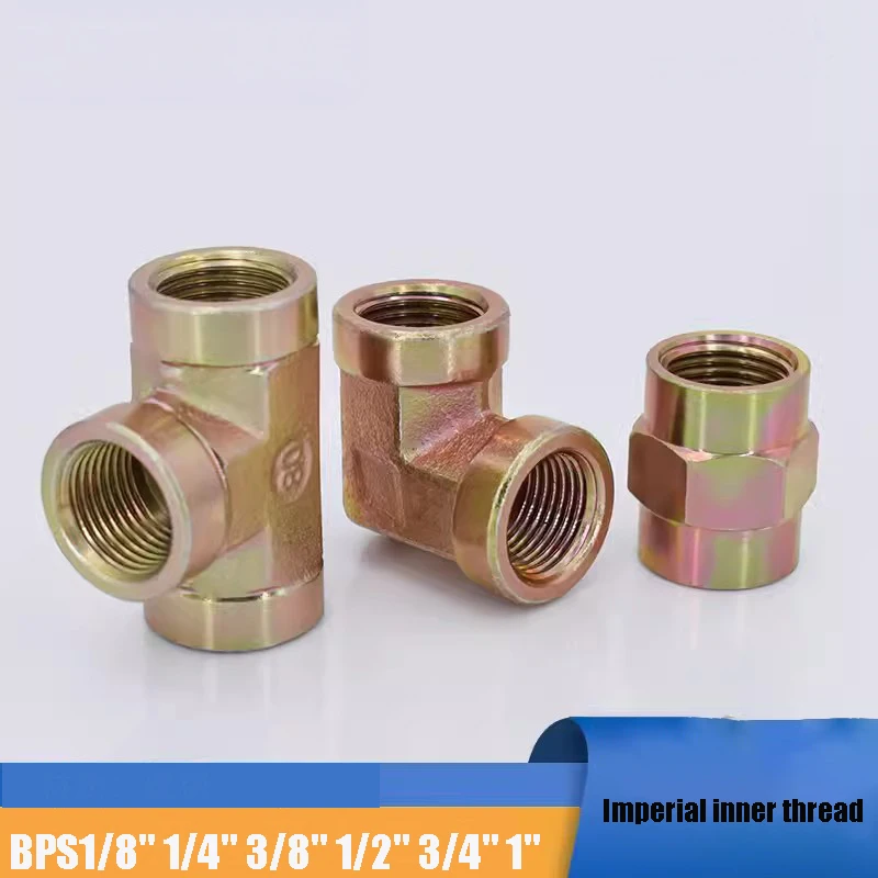 

Carbon Steel BSP Female Thread Tee & Elbow 1/8"–1" Hydraulic Oil Pipe High Pressure Transition Fittings