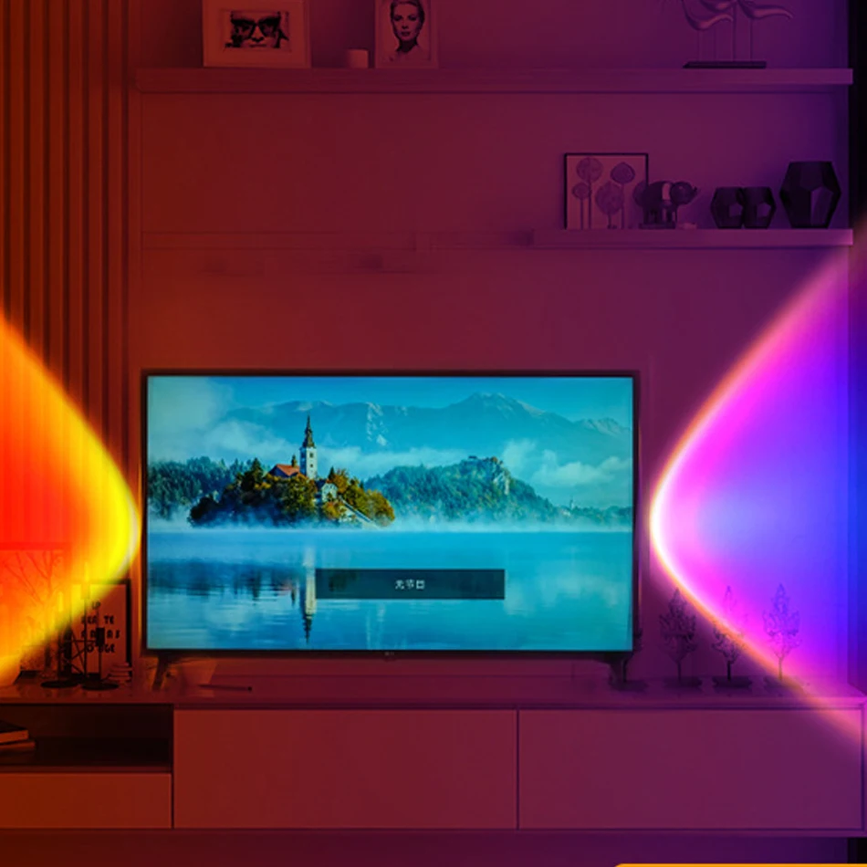 Tiktok Regenbogen Atmosphäre Nachtlicht Sonnenuntergang Projektion Lampe Sonnenaufgang Licht Für Schlafzimmer Home Decora Hintergrund Wand Tisch Lampe