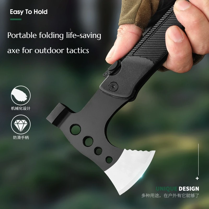 New Multi-functional Folding Extended Handle Axe Hammer Tool Outdoor Tactical Axe Portable  Life-saving Tool