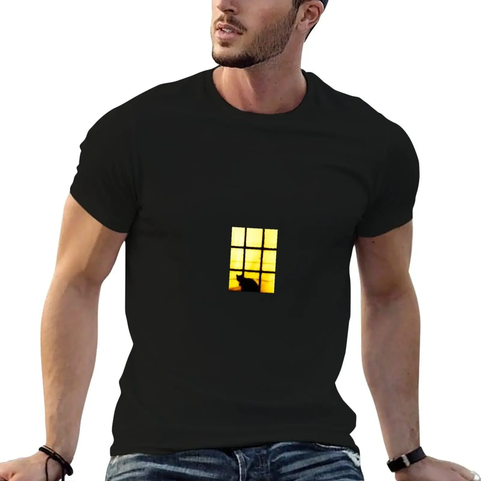 

Cat in Window T-Shirt hippie clothes Funny t-shirts designer t shirt men