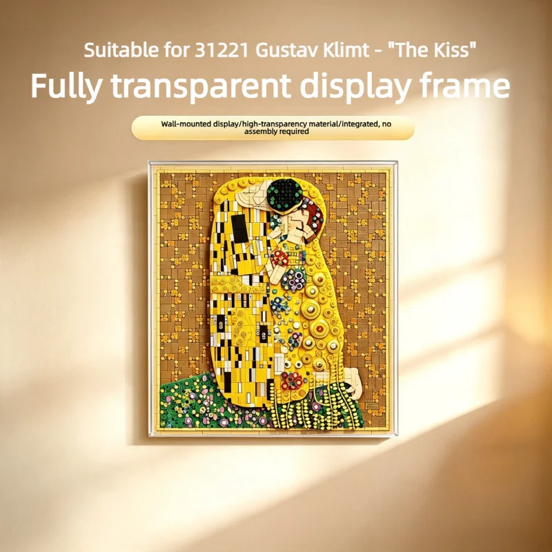 Compatible with Lego 31221 Acrylic Display Frame, Wall Mount Transparent for Gustav Klimt The Kiss Pixel Art Building Block Mode