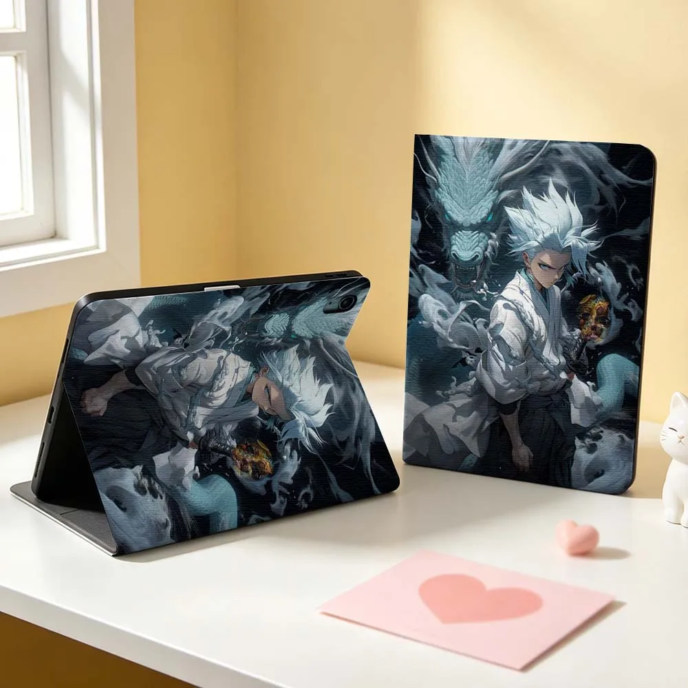 Hitsugaya Toshiro For Apple iPad Pro Mini A16 A17 A14 4 5 6 7 6th 12th Gen 9.7 12.9 11 13 M4 inch Tablet Case Pen Tray
