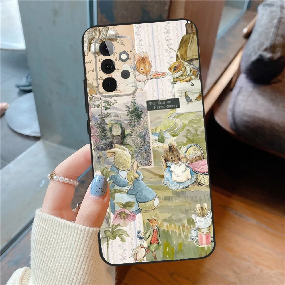 Cute P-Peter R-Rabbit  Phone Case For SamsungS24,23,22,21,S20 Ultra Pro 10,S30Plus,S9,20lite Ultra Black Cover
