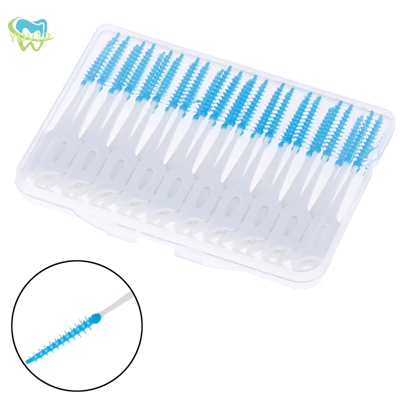 40Pcs/Box Push-Pull Interdental Brush 0.7mm Gum Orthodontic Wire Brush Oral Care