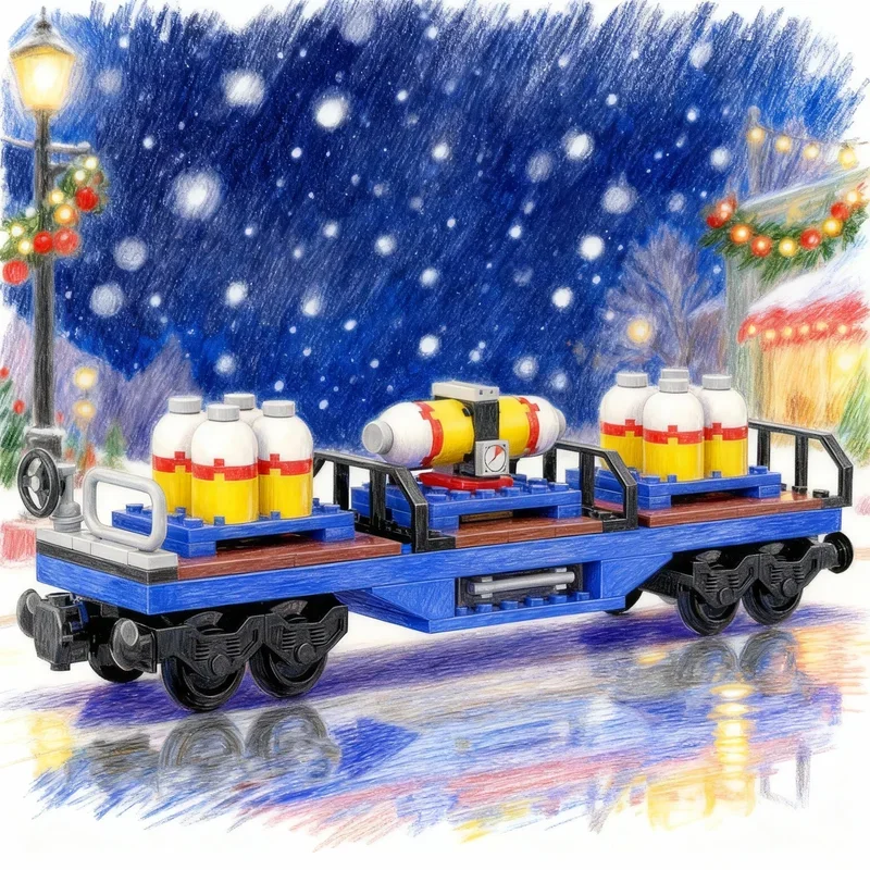 

139pcs MOC Shell Blue Carriage City Trains Model Building Blocks Construction Creative Toy Festival Gift Idea Education Brick