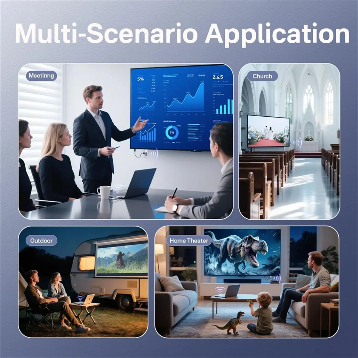 

Перфокуальный беспроводной HDMI-совместимый передатчик и приемник, портативный расширенный адаптер дисплея для ноутбука/ПК/телевизора/проектора