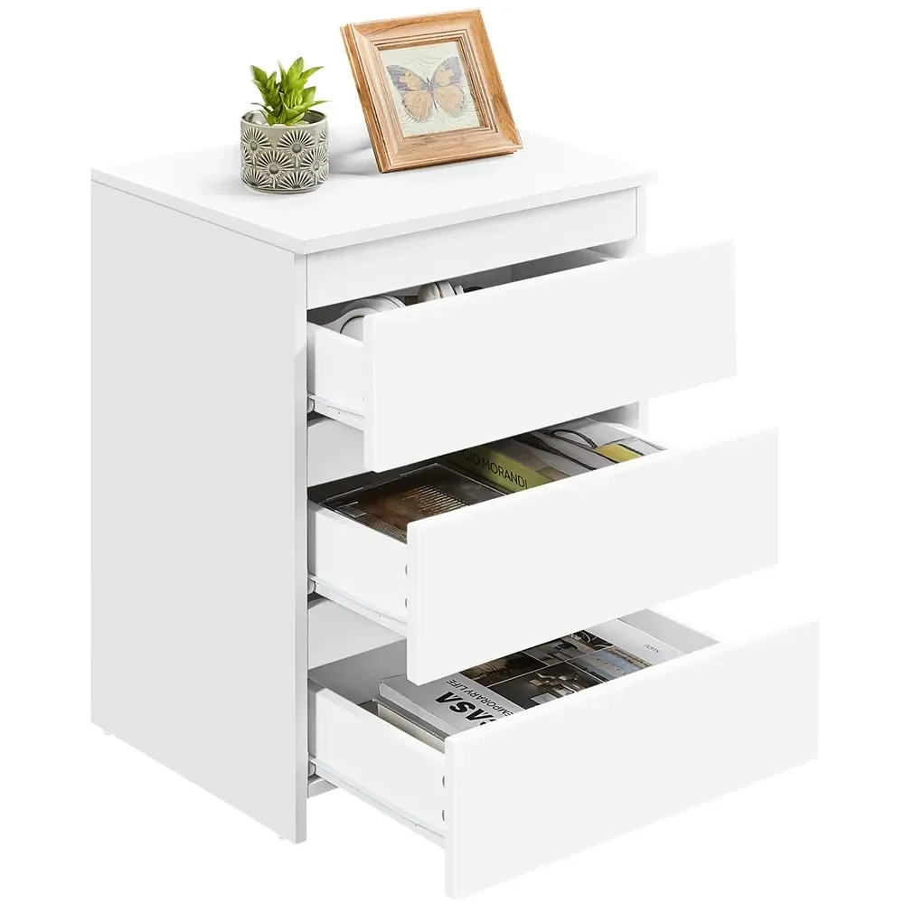 

Простая вертикальная прикроватная тумбочка с 3 ящиками, приставной столик для спальни, гостиной, домашнего офиса, черный, белый