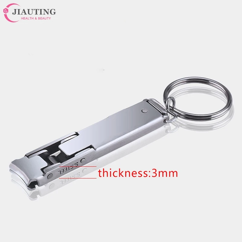 1PC Ultra-Thin Nail Clippers Collapsible Portable Travel Fingernail Keychain Nail Scissors Cutter Stainless Steel Manicure Tool
