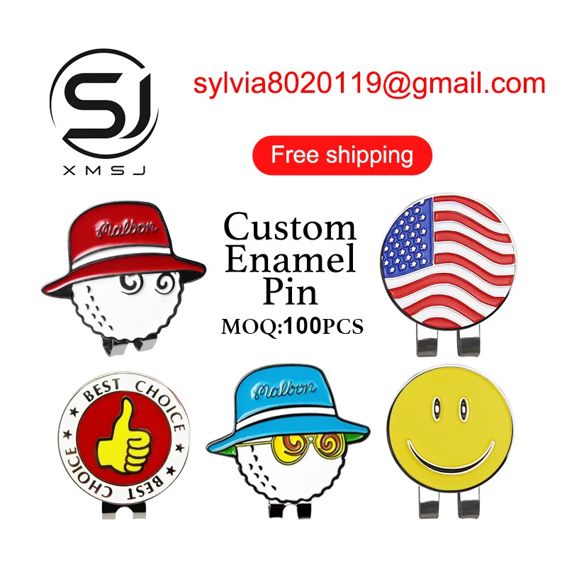 Metal badge bulk custom Golf cap clip Mark ball position marker Golf ball position marker with magnetic