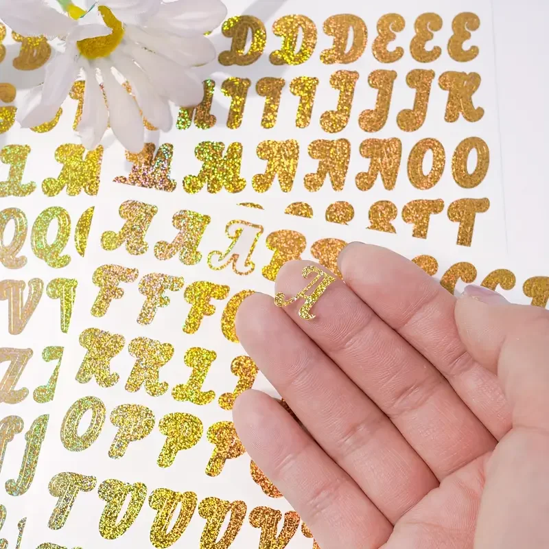 3 Bögen selbstklebende, wasserfeste, alphanumerische Vinyl-Aufkleber, geeignet für Scrapbook-Zubehör, Bastler – Detail 2