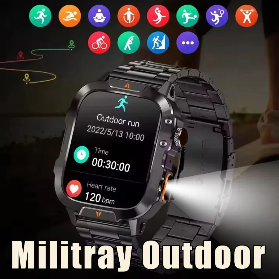 

2025 Смарт-часы для мужчин, Bluetooth-вызов, монитор сердечного ритма, здоровья, AI Voice, водонепроницаемый спортивный GPS-трекер, умные часы