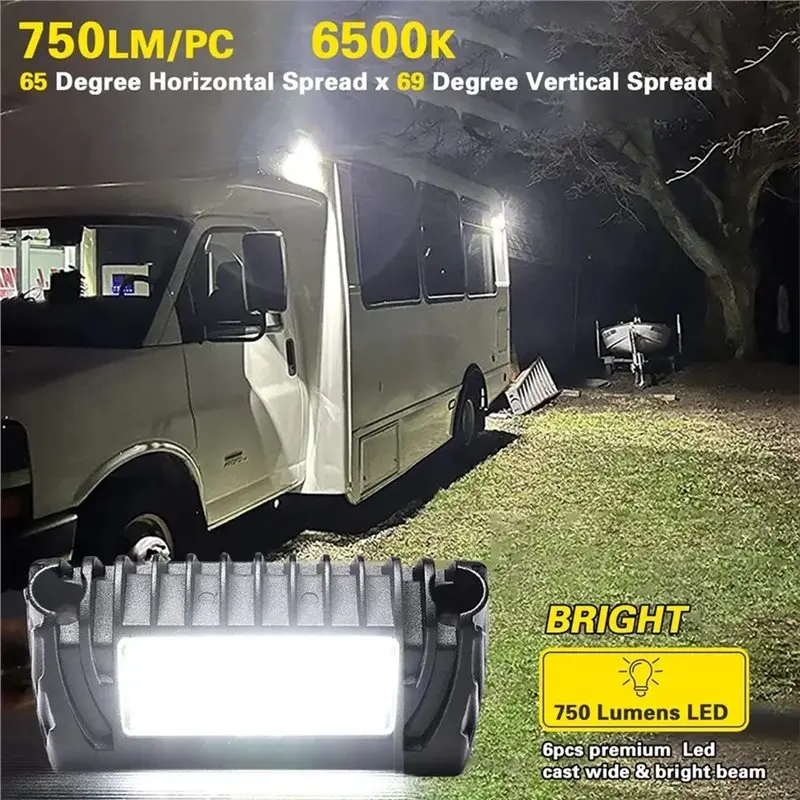 New 2Pcs RV Exterior LED Porch Utility Light - For Rvs Trailers Campers
