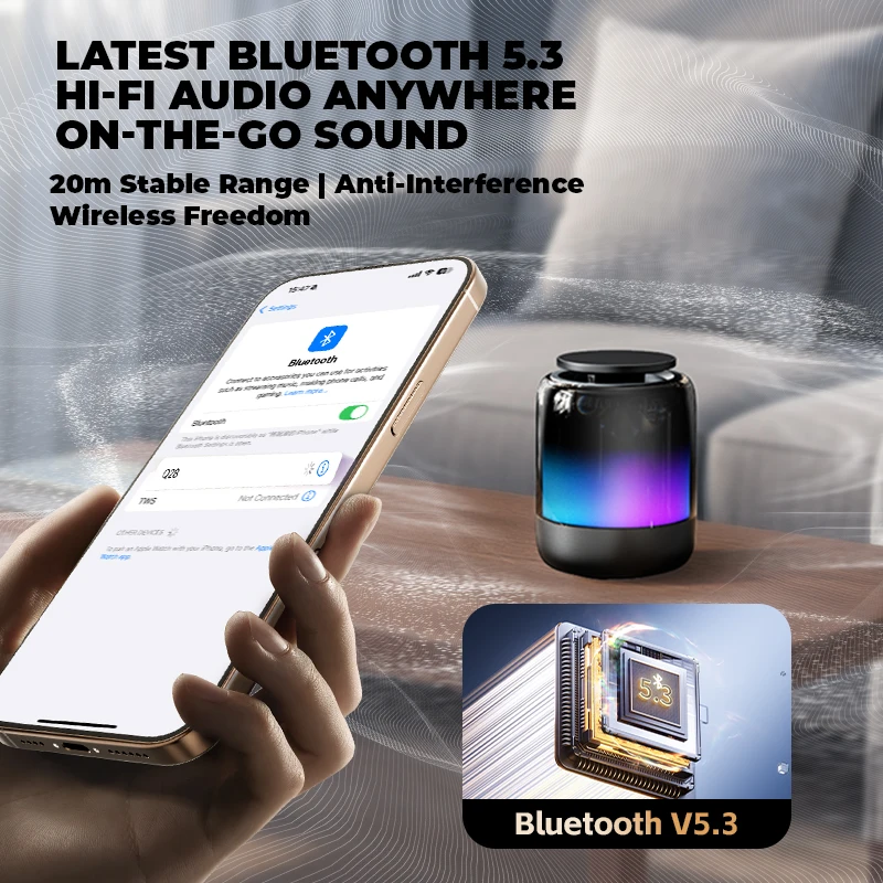 Soporte magnético para teléfono de escritorio 4 en 1, lámpara rítmica RGB, Bluetooth 5,3, altavoz, Radio, sonido estereoscópico 3D para todos los teléfonos móviles