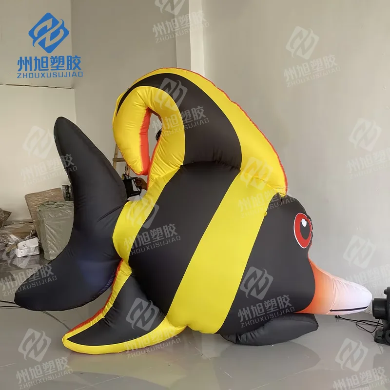 Aquarium opblaasbare tropische vissen gestreepte vis onderwater dier reclame activiteit dieren in het wild thema dag