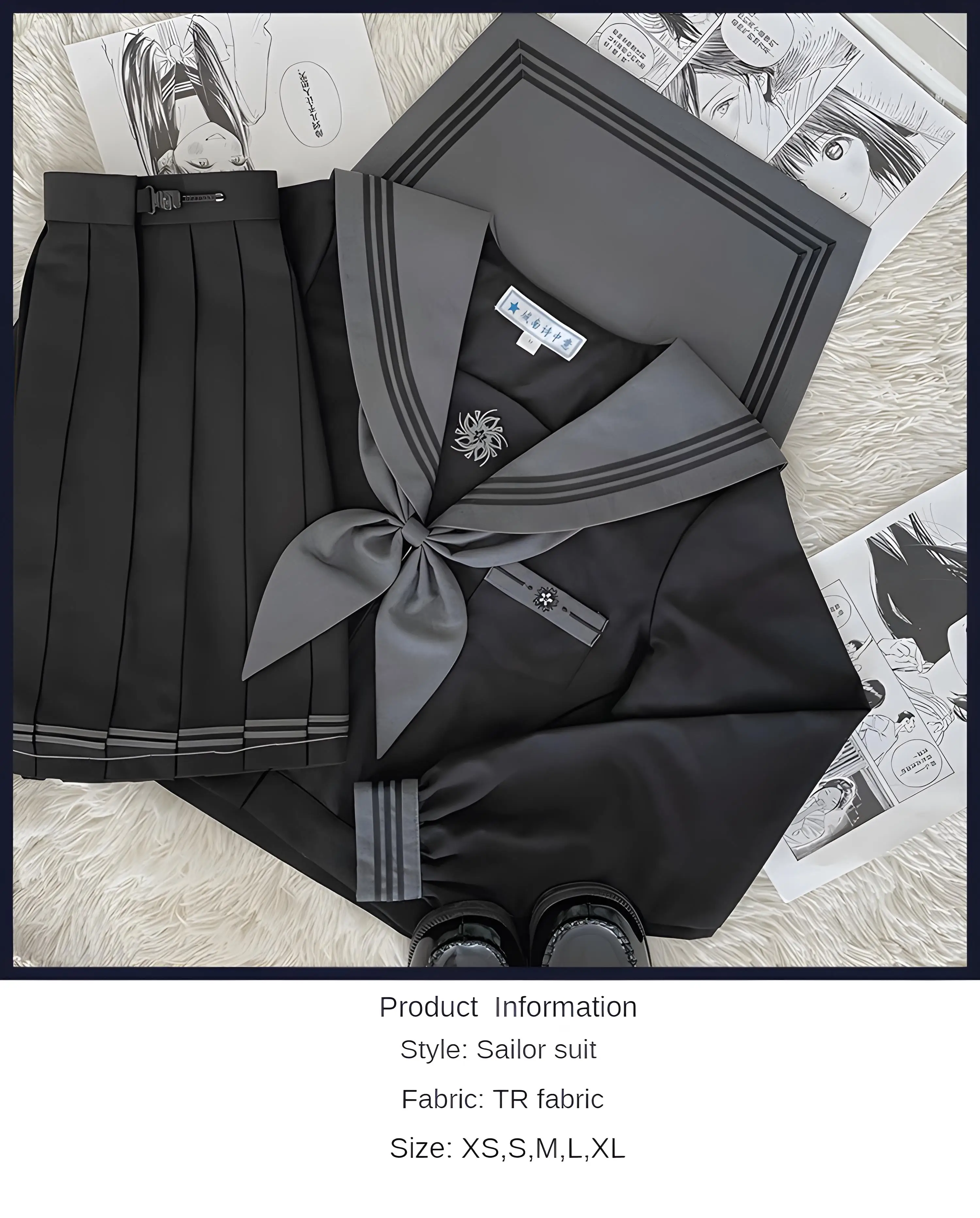 Japanischer Matrosenanzug, süße Mädchen JK-Uniform, dunkler, schicker Anzug für Mädchen, Herbst- und Winter-College-Stil, Highschool-Schüleruniform – Detail 1