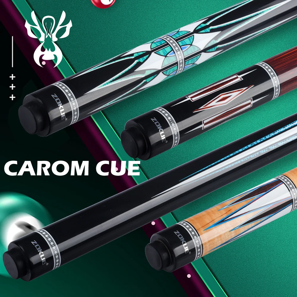 Taco de billar ZOKUE Carom para taco de billar coreano de 3 bandas con punta de 12 mm y cono de carambola de 142 cm, taco de billar de carambola profesional Libre Cue