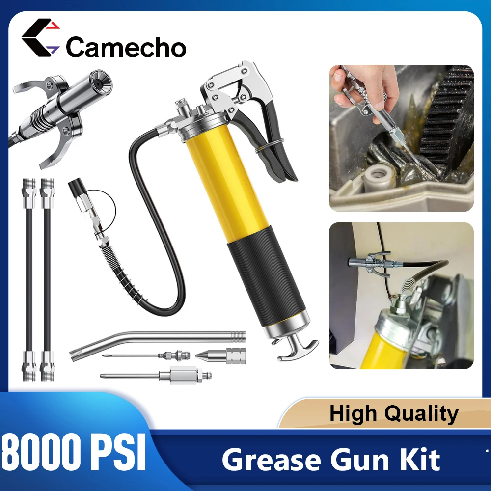 Kit de pistolet à graisse à huile 8000PSI, poignée de pistolet manuelle, coupleur de pompage haute pression, Injection de graissage, outil d'entretien robuste