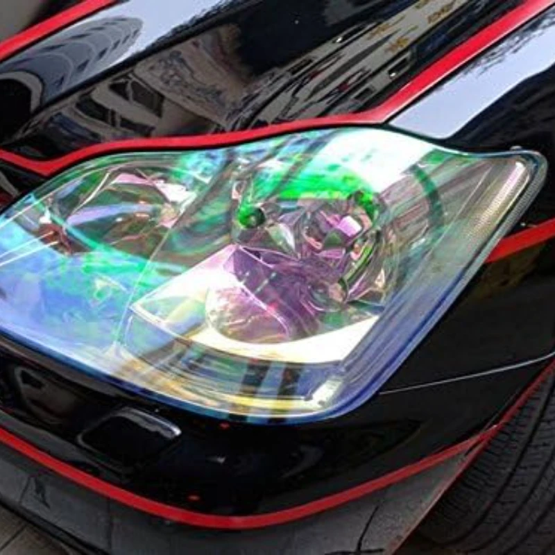 30x200cm Car Self Adhesive Chameleon Headlight Fog Light Taillight Films, Motorcycle Vinyl Wrap Car Decoration, Tint Vinyl Film
