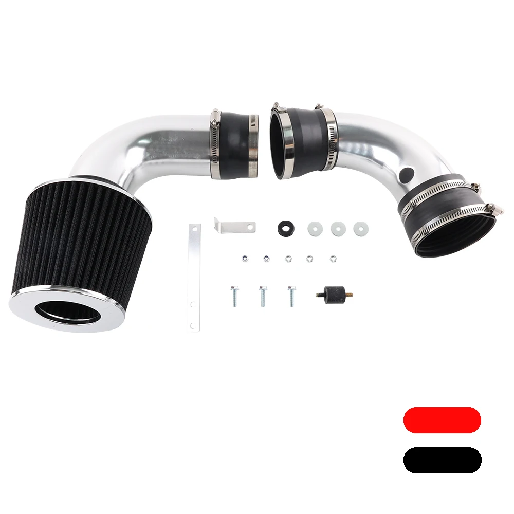 Aluminum Cold Air Intakes Set+Red Filter Red Black For 96-04 Chevy S10 Blazer GMC Jimmy 4.3L V6 Automobiles Engine Parts