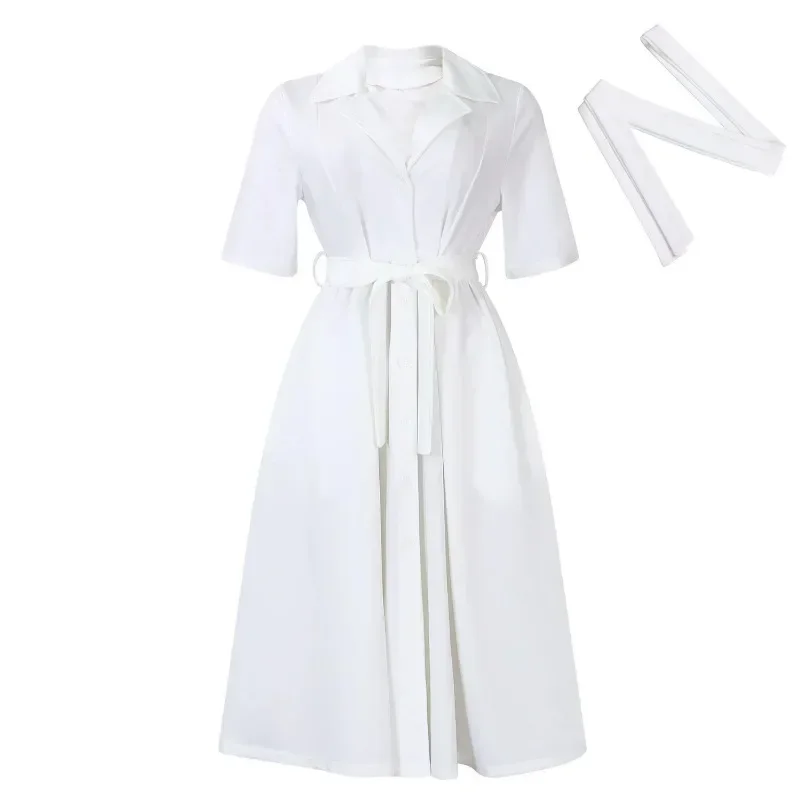 فستان أفريقيا للنساء للحفلات المسائية أنيق للنساء بأكمام قصيرة ورقبة على شكل حرف V من البوليستر فستان متوسط الطول وحزام Dashiki ملابس أفريقيا #4